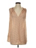 Ann Taylor 100% Polyester Tan Sleeveless Blouse Size S - photo 1
