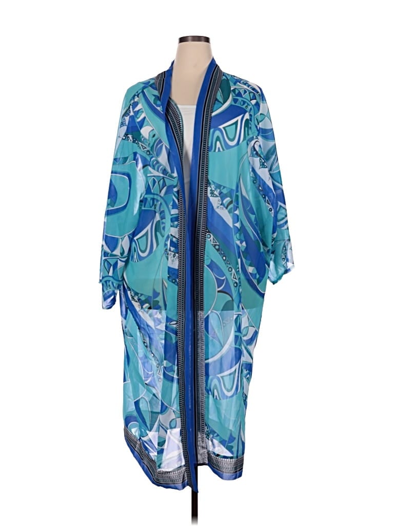 Pre-owned Unbranded Kimono In Blue