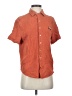 Target 100% Cotton Houndstooth Orange Short Sleeve Button-Down Shirt Size S - photo 1