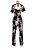 Xhilaration 100% Rayon Floral Blue Jumpsuit Size XS - photo 2