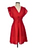 Monteau 100% Polyester Solid Red Casual Dress Size S - photo 1