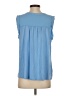 Ann Taylor LOFT 100% Polyester Blue Sleeveless Blouse Size S - photo 2