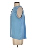 Ann Taylor LOFT 100% Polyester Blue Sleeveless Blouse Size S - photo 5