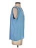 Ann Taylor LOFT 100% Polyester Blue Sleeveless Blouse Size S - photo 4