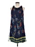 ECI Print Blue Casual Dress Size 8 - photo 1