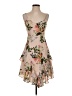 Parker 100% Polyester Floral Tan Cocktail Dress Size XS - photo 1