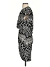 Thakoon 100% Silk Graphic Silver Cocktail Dress Size 4 - photo 5