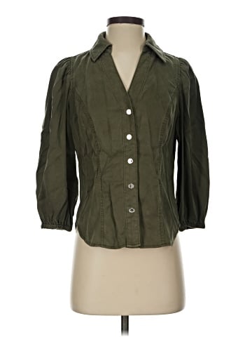 White House Black Market 3/4 Sleeve Button-Down Shirt (view 1)