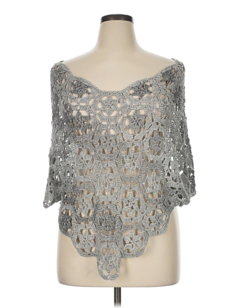 Pre-owned Alberto Makali Poncho In Silver