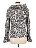 St. John 100% Polyester Animal Print Silver Long Sleeve Blouse Size 12 - photo 2