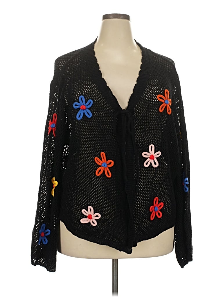 Pre-owned Bloomchic Cardigan Sweater In Black