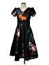 eShakti 100% Polyester Floral Black Casual Dress Size M (estimated) - photo 1