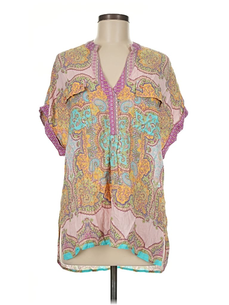 Pre-owned Daytrip Short Sleeve Blouse In Pink