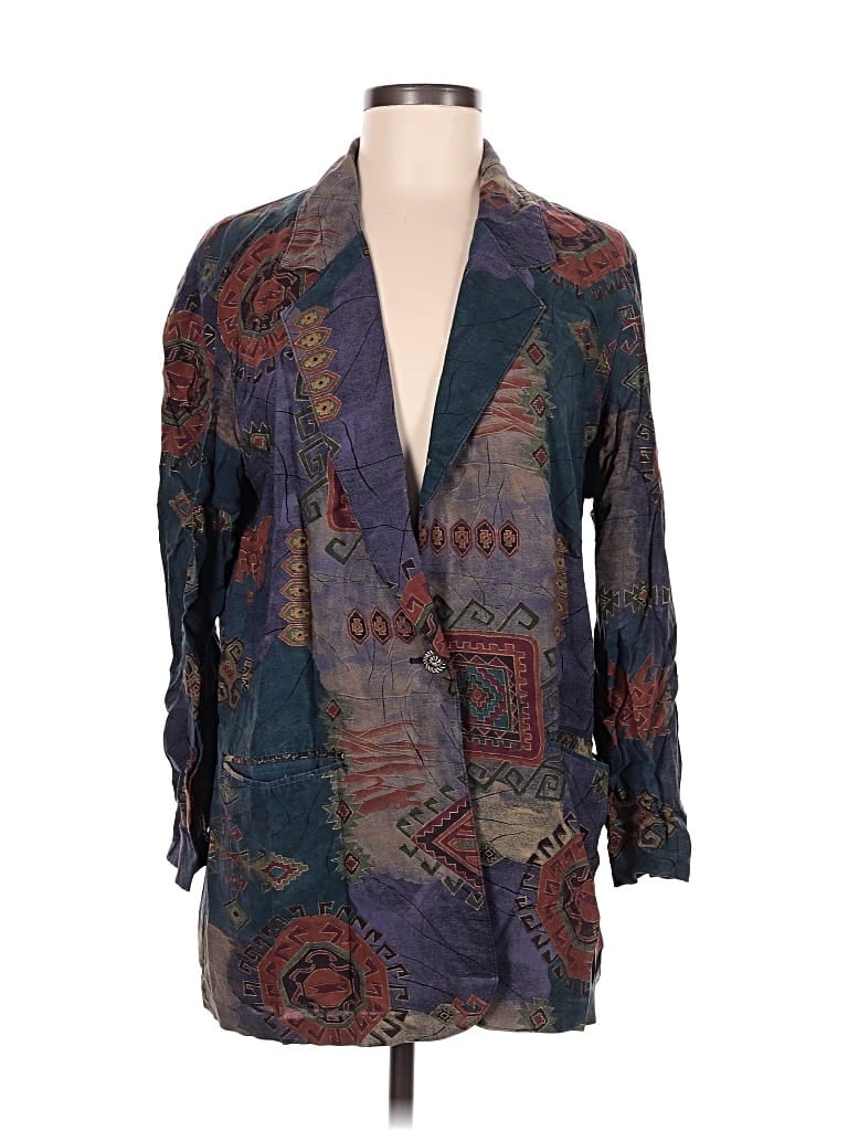 Pre-owned Assorted Brands Blazer Jacket In Blue