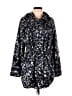 White House Black Market 100% Polyester Print Blue Black Raincoat Size M - photo 1