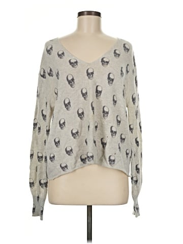Skull Cashmere Pullover Sweater (view 1)