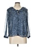 Lucky Brand Blue 3/4 Sleeve Blouse Size L - photo 1