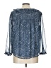 Lucky Brand Blue 3/4 Sleeve Blouse Size L - photo 2