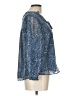 Lucky Brand Blue 3/4 Sleeve Blouse Size L - photo 4