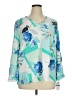 Alfani 100% Polyester Teal 3/4 Sleeve Blouse Size XL - photo 1