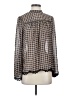 Max Studio 100% Polyester Houndstooth Brown Long Sleeve Blouse Size XS - photo 1