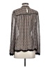 Max Studio 100% Polyester Houndstooth Brown Long Sleeve Blouse Size XS - photo 2