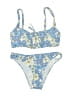 Unbranded Floral Blue Two Piece Swimsuit Size M - photo 1