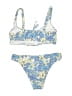 Unbranded Floral Blue Two Piece Swimsuit Size M - photo 2