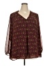 Daniel Rainn Burgundy Long Sleeve Blouse Size 2X - photo 1