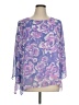Bob Mackie 100% Polyester Purple 3/4 Sleeve Blouse Size XL - photo 1