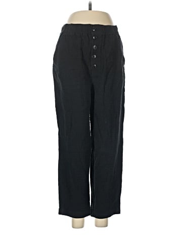 Madewell Cotton-Linen Pull-On High-Rise Tapered Pants: Button-Front Edition (view 1)