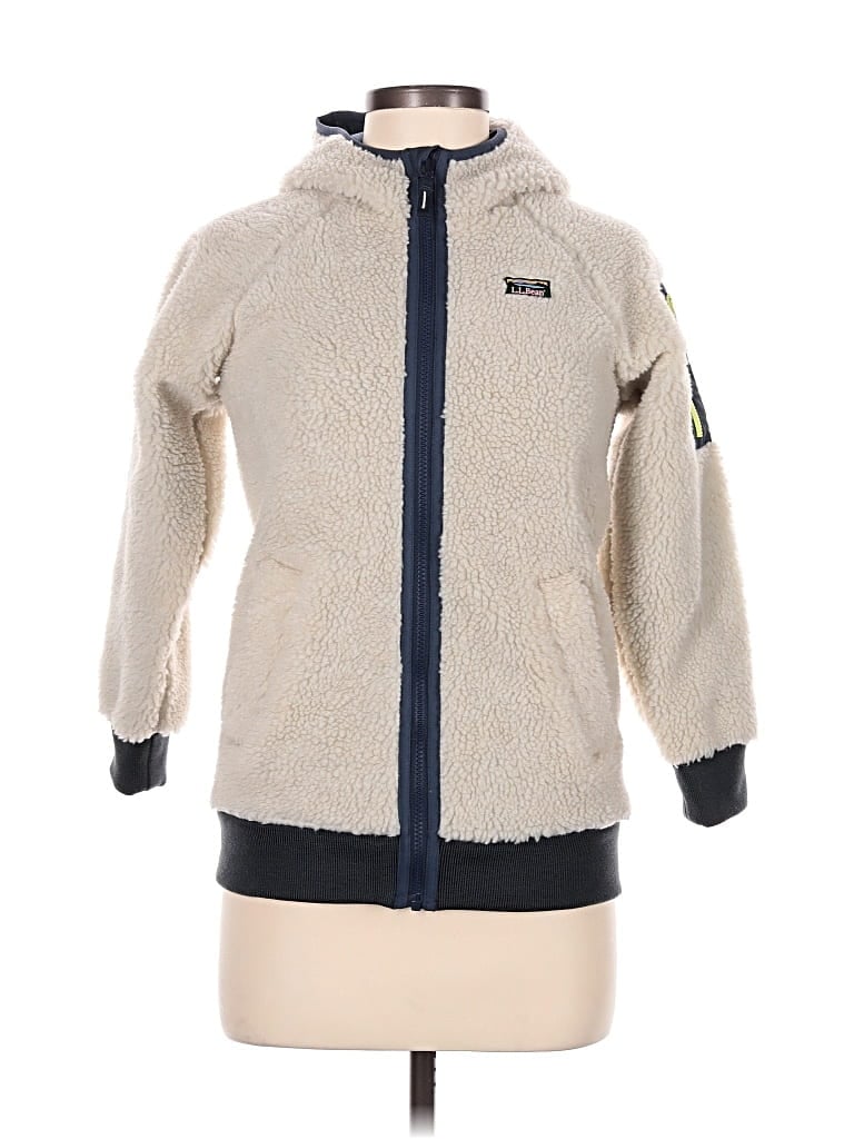 Pre-owned L.l.bean Fleece Jacket In Ivory