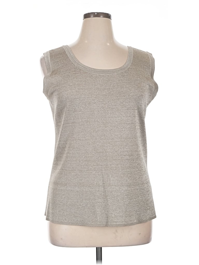 Pre-owned Misook Sleeveless T-shirt In Gray