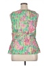 ECI 100% Cotton Print Green Sleeveless Blouse Size 14 - photo 2