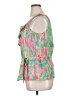 ECI 100% Cotton Print Green Sleeveless Blouse Size 14 - photo 5