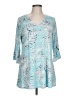Clara Sun Woo Teal 3/4 Sleeve Blouse Size L - photo 1