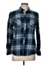 Natural Reflections 100% Cotton Plaid Blue Long Sleeve Button-Down Shirt Size L - photo 1