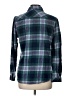 Natural Reflections 100% Cotton Plaid Blue Long Sleeve Button-Down Shirt Size L - photo 2
