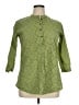 Utsa Green 3/4 Sleeve Button-Down Shirt Size XL - photo 1