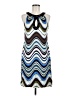 ECI 100% Silk Graphic Blue Casual Dress Size 8 - photo 1