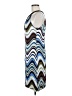 ECI 100% Silk Graphic Blue Casual Dress Size 8 - photo 5