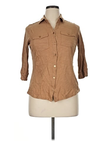 Cato 3/4 Sleeve Button-Down Shirt (view 1)