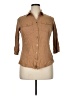 Cato Brown 3/4 Sleeve Button-Down Shirt Size 14 - 16 - photo 1