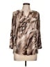 Dana Buchman Animal Print Brown 3/4 Sleeve Blouse Size L - photo 1