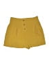 Peach Solid Yellow Shorts Size L - photo 1