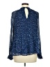 Halogen 100% Polyester Blue Long Sleeve Blouse Size M - photo 2