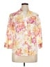 Alfred Dunner 100% Cotton Floral White 3/4 Sleeve Blouse Size 14 - photo 1