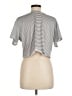 Unbranded Stripes Gray Short Sleeve T-Shirt Size M - photo 2
