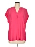 Cynthia Steffe 100% Polyester Pink Short Sleeve Blouse Size L - photo 1