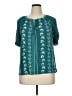 Daniel Rainn 100% Rayon Teal Short Sleeve Blouse Size XL - photo 1